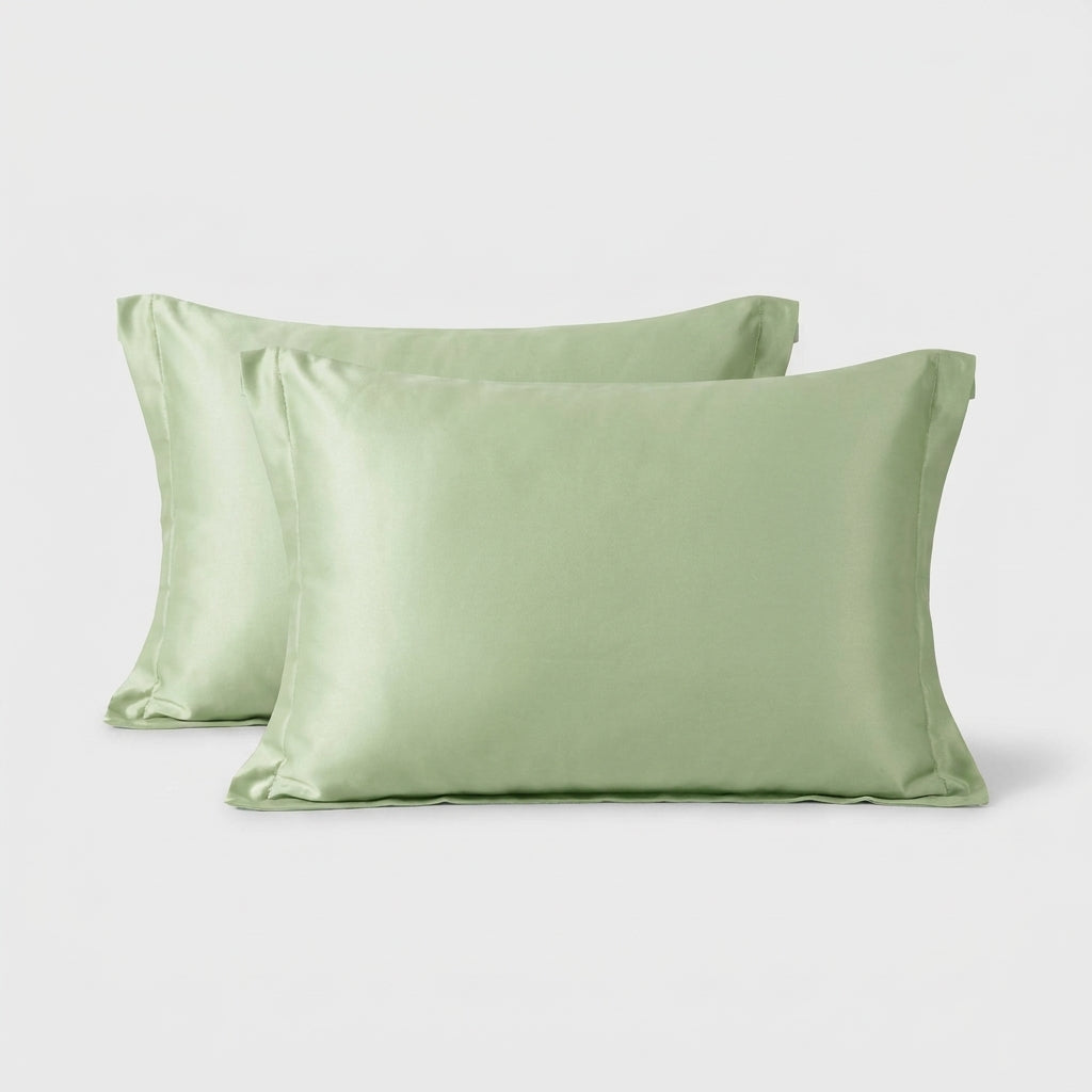 LISTINGOPT::kovosis::2-pack-luxurious-30-mulberry-blended-satin-pillowcases-25-momme-satin-weave-hypoallergenic-solid-color-envelope-closure-120-140gsm::color-light-green