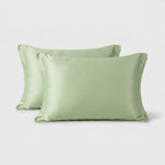 LISTINGOPT::kovosis::2-pack-luxurious-30-mulberry-blended-satin-pillowcases-25-momme-satin-weave-hypoallergenic-solid-color-envelope-closure-120-140gsm::color-light-green