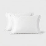 LISTINGOPT::kovosis::2-pack-luxurious-30-mulberry-blended-satin-pillowcases-25-momme-satin-weave-hypoallergenic-solid-color-envelope-closure-120-140gsm::color-white