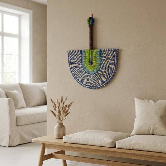 LISTINGOPT::kovosis::2025-new-hot-selling-seagrass-woven-straw-fan-wall-hanging-african-element-wind-wall-decoration-daily-summer-hand-crank-pu::01-hero