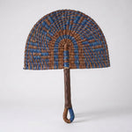 LISTINGOPT::kovosis::2025-new-hot-selling-seagrass-woven-straw-fan-wall-hanging-african-element-wind-wall-decoration-daily-summer-hand-crank-pu::color-brown-blue