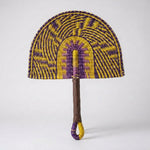LISTINGOPT::kovosis::2025-new-hot-selling-seagrass-woven-straw-fan-wall-hanging-african-element-wind-wall-decoration-daily-summer-hand-crank-pu::color-purple-yellow