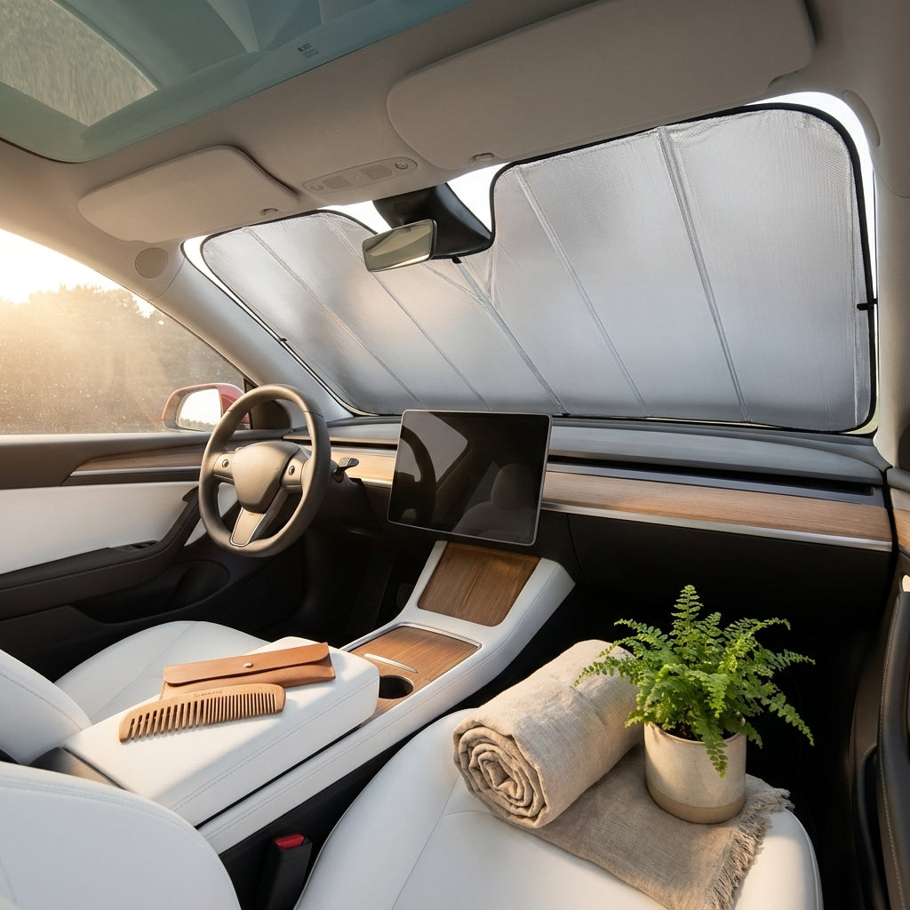 LISTINGOPT::kovosis::2026-for-tesla-model-y-juniper-model-3-highland-windshield-sunshade-sun-blockage-foldable-heat-insulation-sunshade-storage-bag::03-lifestyle