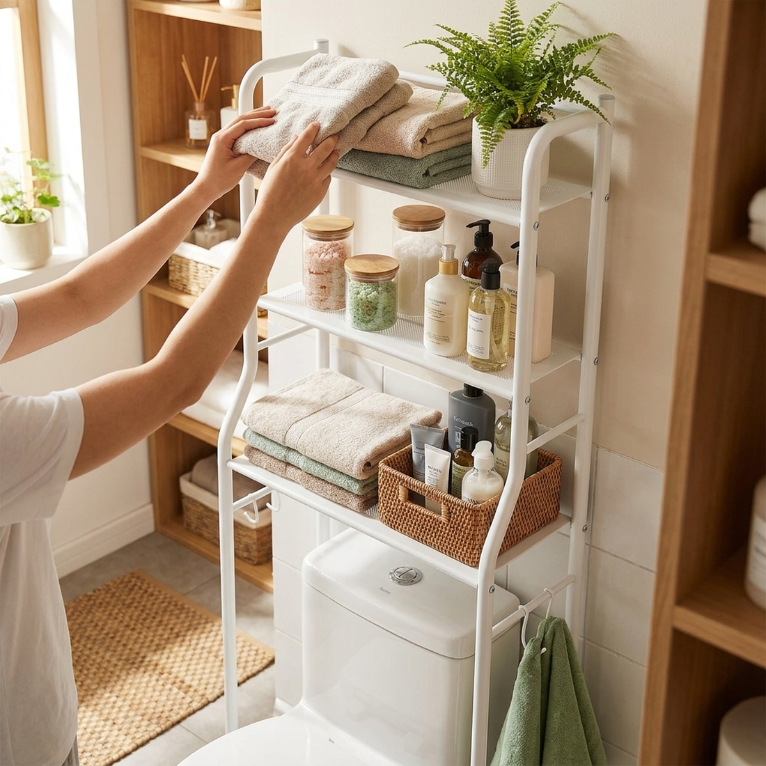 LISTINGOPT::kovosis::3-tier-over-toilet-storage-rack-reclaim-space::02-inuse