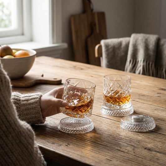 LISTINGOPT::kovosis::360-degree-rotating-wine-glasses-with-base-clear-old-fashioned-drinkware-for-men-dad-husband-gifts-fun-party-glasses::02-inuse