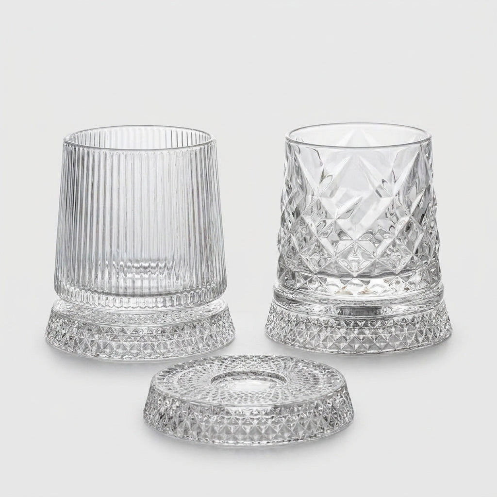 LISTINGOPT::kovosis::360-degree-rotating-wine-glasses-with-base-clear-old-fashioned-drinkware-for-men-dad-husband-gifts-fun-party-glasses::04-closeup