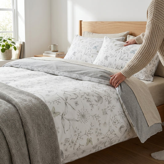 LISTINGOPT::kovosis::3pcs-100-cotton-duvet-cover-set-1duvet-cover-2pillowcase-without-core-fresh-flower-print-bedding-set-soft-comfortable::02-inuse