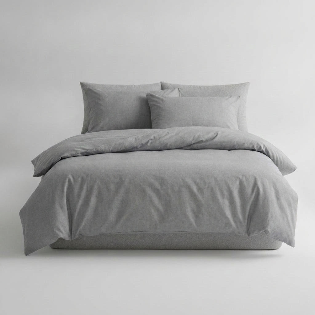 LISTINGOPT::kovosis::3pcs-100-cotton-duvet-cover-set-1duvet-cover-2pillowcase-without-core-fresh-flower-print-bedding-set-soft-comfortable::color-grey