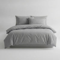 LISTINGOPT::kovosis::3pcs-100-cotton-duvet-cover-set-1duvet-cover-2pillowcase-without-core-fresh-flower-print-bedding-set-soft-comfortable::color-grey