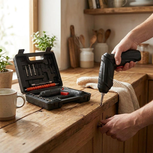LISTINGOPT::kovosis::47-in-1-electric-screwdriver-set-cordless-drill-driver-machine-portable-diy-tool-kit::02-inuse