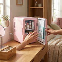 LISTINGOPT::kovosis::4l-mini-fridge-car-refrigerator-single-door-skincare-fridge-for-small-place-desktop-travel-beauty-cosmetic-beer-refrigerator::02-inuse