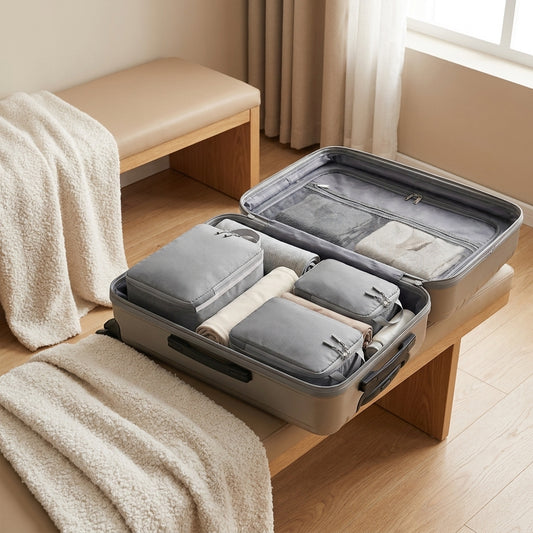 LISTINGOPT::kovosis::4pcsset-compressible-packing-travel-storage-bag-cubes-waterproof-suitcase-portable-with-handbag-luggage-organizer::01-hero