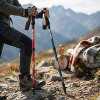 LISTINGOPT::kovosis::5-section-outdoor-fold-trekking-pole-camping-portable-walking-hiking-stick-for-nordic-elderly-telescopic-easy-put-into-bag-1-pcs::02-inuse