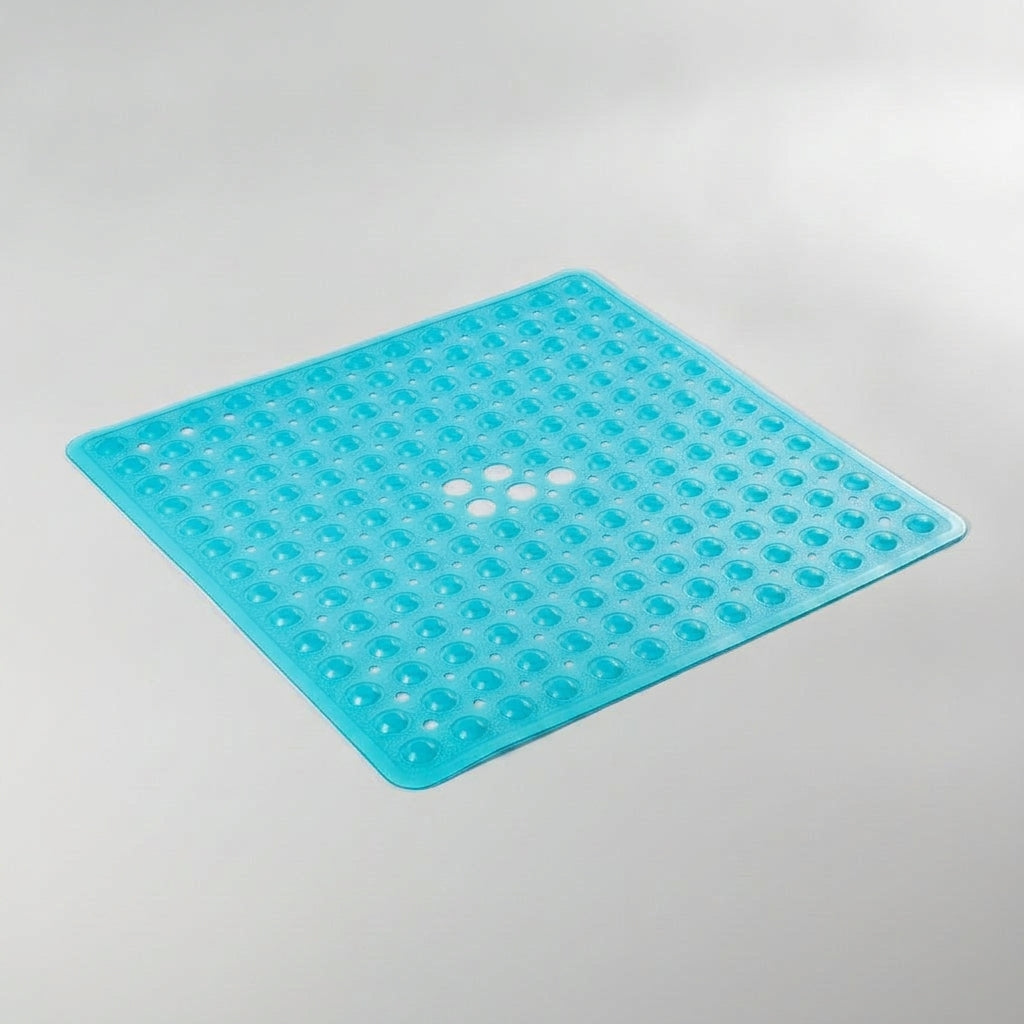 LISTINGOPT::kovosis::53x53cm-non-slip-shower-mat-for-inside-shower-stall-mats-for-bathroom-floor-soft-bath-mat-for-bathtubs-with-big-suction-cups::color-cyan
