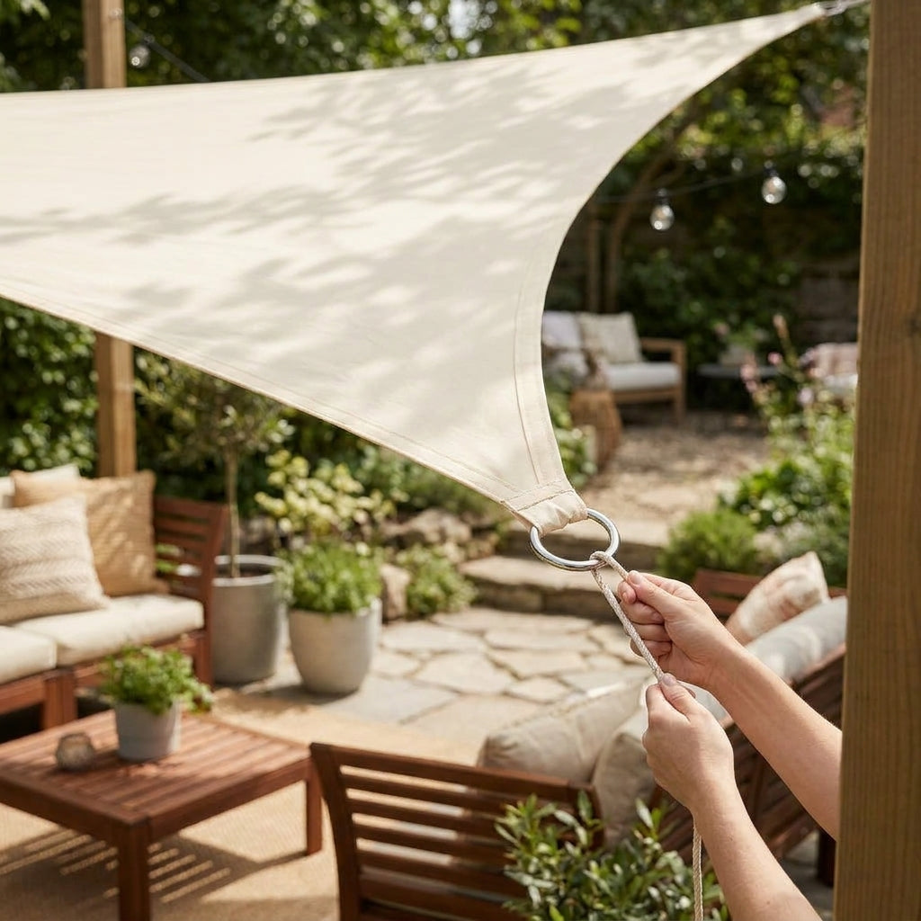 LISTINGOPT::kovosis::5x5x53x3x3m2x2x2m-waterproof-triangle-sun-shade-sail-canopy-for-outdoor-garden-patio-backyard-camping-tents-pool-shade-cloth::02-inuse