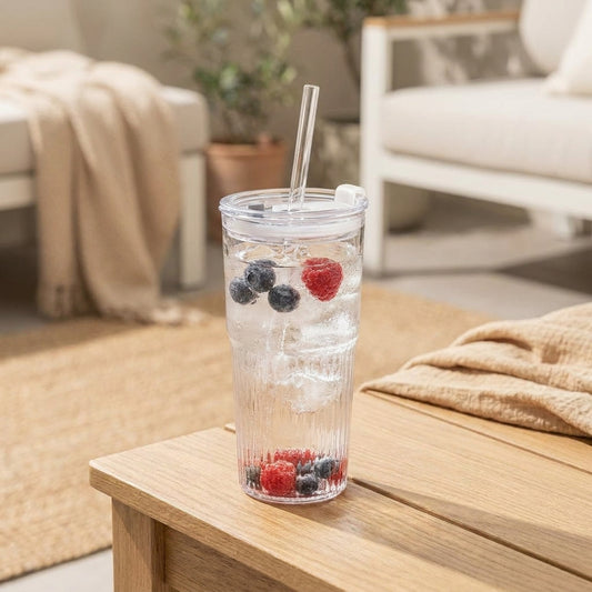 LISTINGOPT::kovosis::600ml-striped-glass-cup-with-lid-straw-transparent-drinking-glass-for-juice-iced-coffee-water-outdoor-drinkware::01-hero
