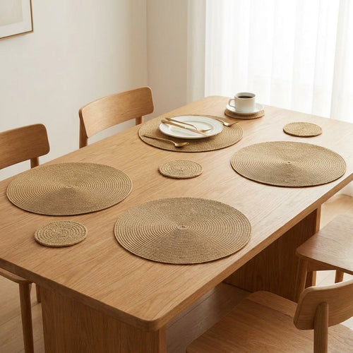 LISTINGOPT::kovosis::6pcs-round-table-mat-and-cup-coasters-set-woven-ramie-placemats-anti-slip-dining-placemats-non-slip-tableware-bowl-pads-kitchen::01-hero