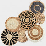 LISTINGOPT::kovosis::7pcs-boho-chic-handcrafted-seagrass-wall-baskets-rattan-woven-round-bohemian-decor-for-homefarmhouse-featherlessversatile-use::04-closeup