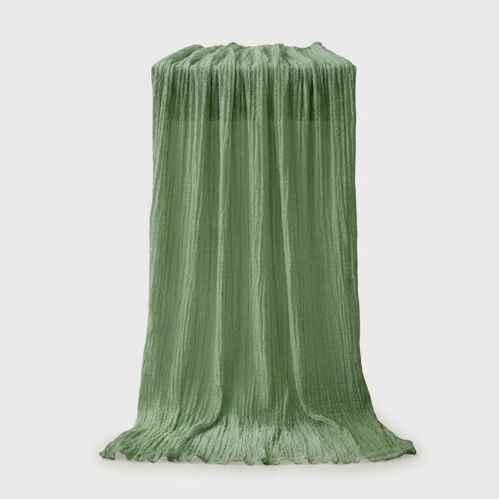 LISTINGOPT::kovosis::90x400cm-semi-sheer-gauze-table-runner-for-wedding-reception-sheer-bridal-shower-birthday-party-banquet-xmas-table-decoration::color-green