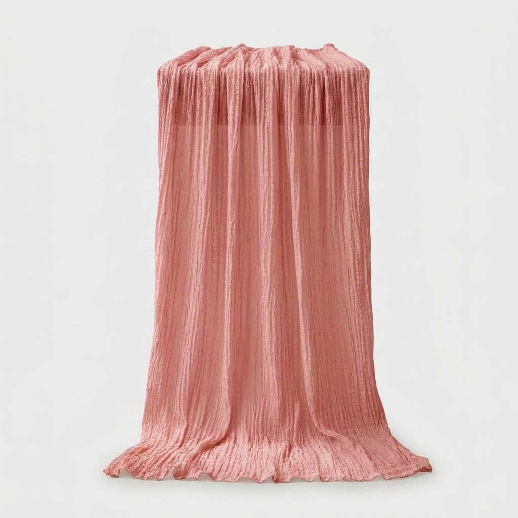 LISTINGOPT::kovosis::90x400cm-semi-sheer-gauze-table-runner-for-wedding-reception-sheer-bridal-shower-birthday-party-banquet-xmas-table-decoration::color-light-red