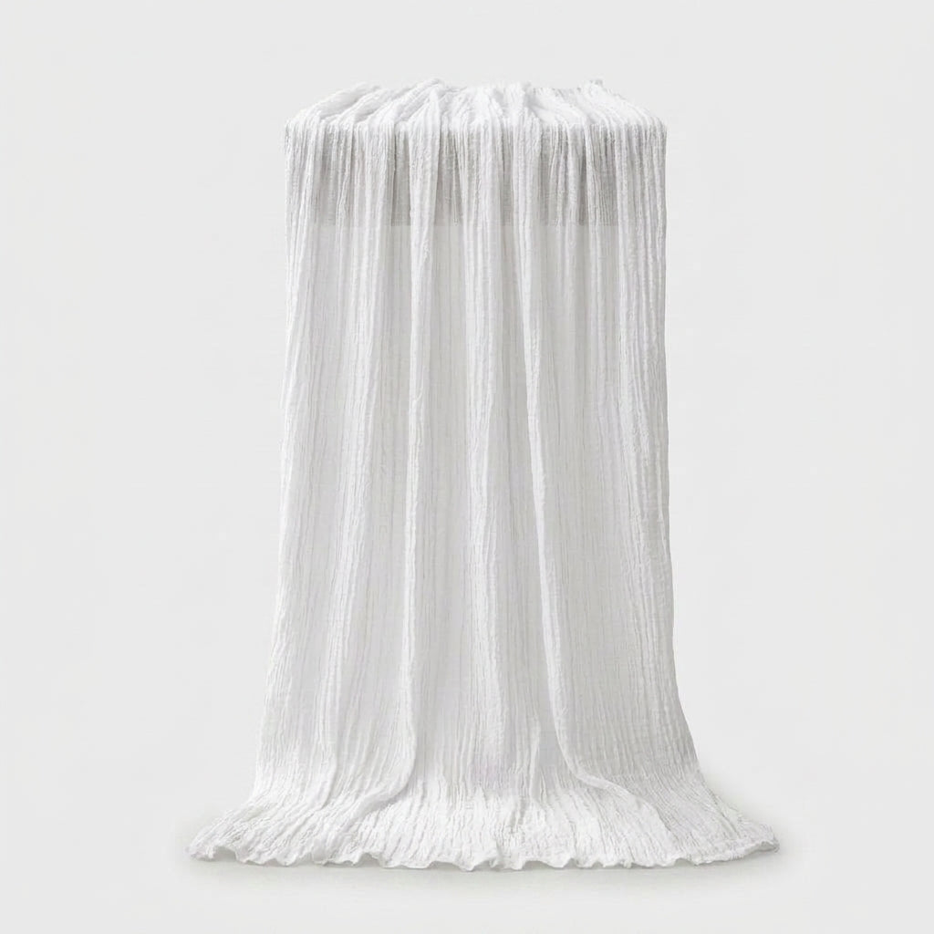 LISTINGOPT::kovosis::90x400cm-semi-sheer-gauze-table-runner-for-wedding-reception-sheer-bridal-shower-birthday-party-banquet-xmas-table-decoration::color-white