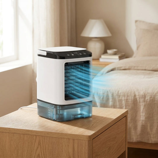 LISTINGOPT::kovosis::air-conditioner-portable-fan-desktop-dual-spray-ultrasonic-atomization-3-speed-mute-air-cooler-night-light-electric-fan-for-home::01-hero