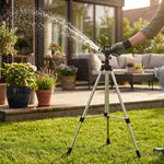 LISTINGOPT::kovosis::aquaspin-adjustable-stainless-steel-rotating-sprinkler-with-tripod::02-inuse
