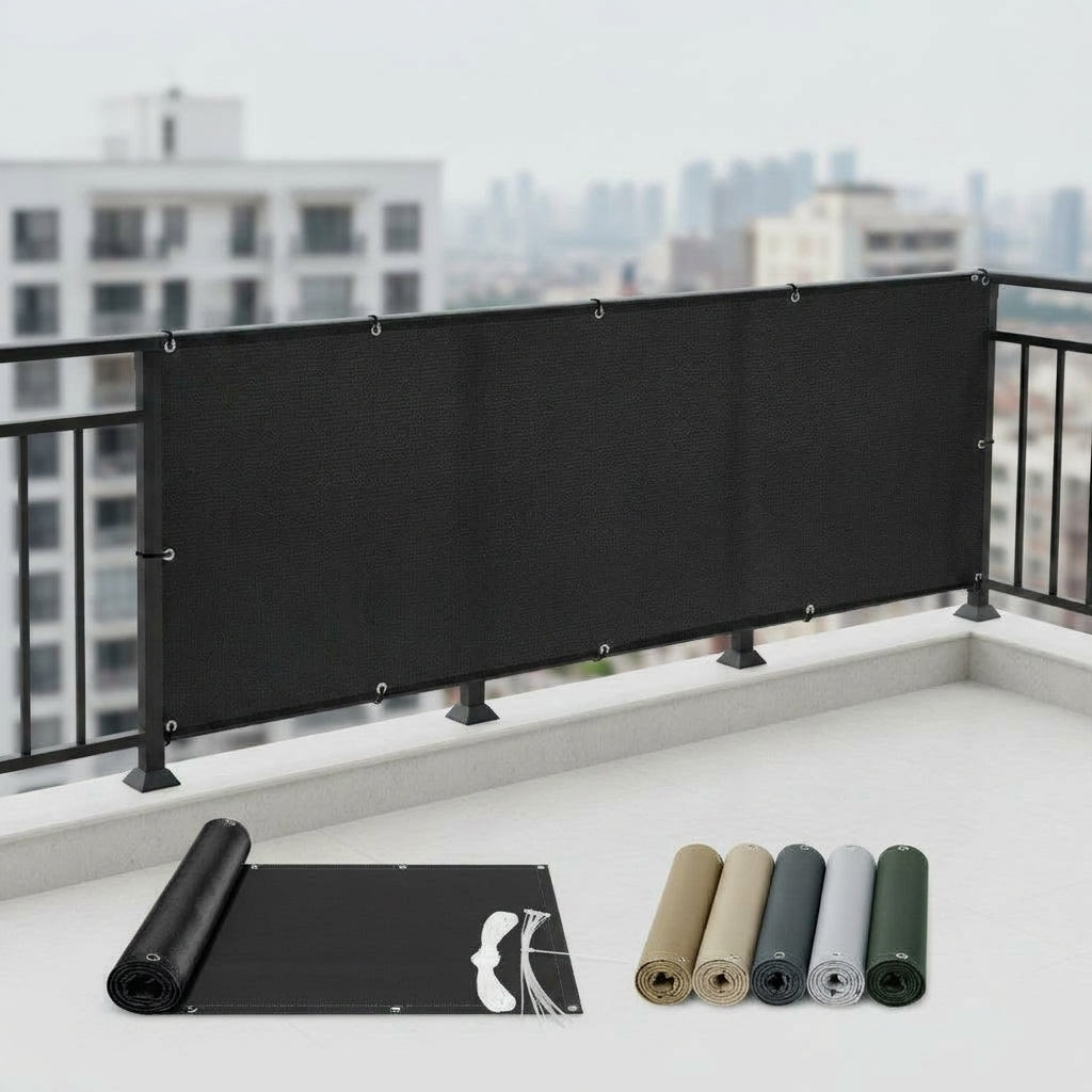 LISTINGOPT::kovosis::balcony-privacy-screen-fence-cover-uv-protection-water-resistant-shield-shade-cloth-for-deck-patio-backyard-garden-outdoor-pool::color-black