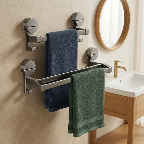 LISTINGOPT::kovosis::bathroom-towel-holder-without-drilling-hole-suction-cup-wall-mount-two-bar-hand-towel-rack-kitchen-shower-bath-room-towel-shelf::01-hero