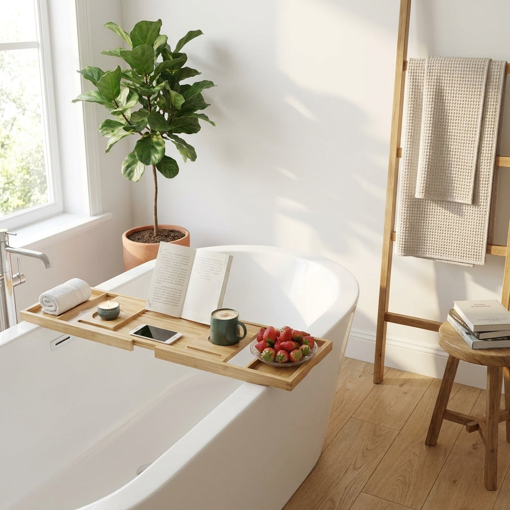 LISTINGOPT::kovosis::bathtub-caddy-tray-bamboo-spa-bathtub-caddy-organizer-book-wine-tablet-holder-reading-rack-nonslip-bottom-extendable-sides::03-lifestyle
