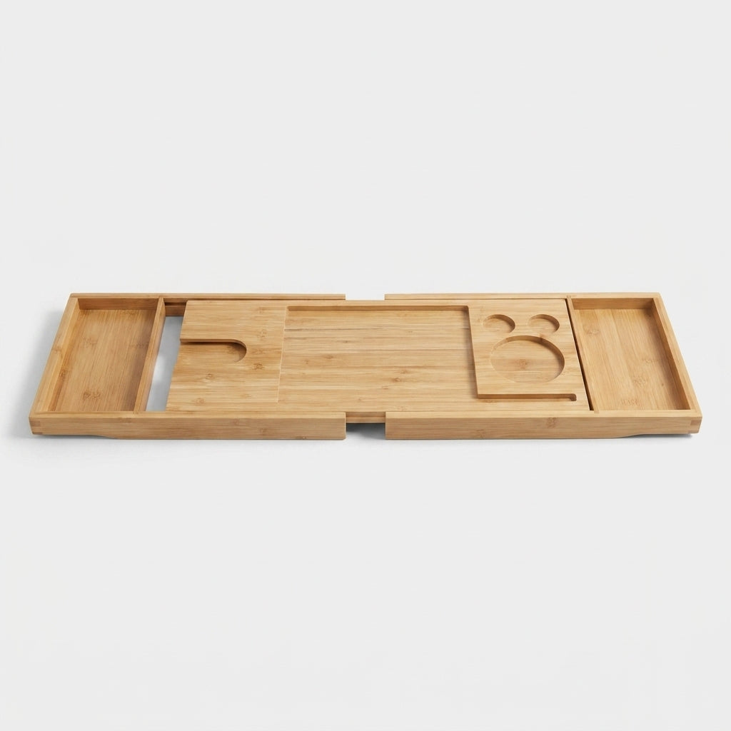 LISTINGOPT::kovosis::bathtub-caddy-tray-bamboo-spa-bathtub-caddy-organizer-book-wine-tablet-holder-reading-rack-nonslip-bottom-extendable-sides::04-closeup