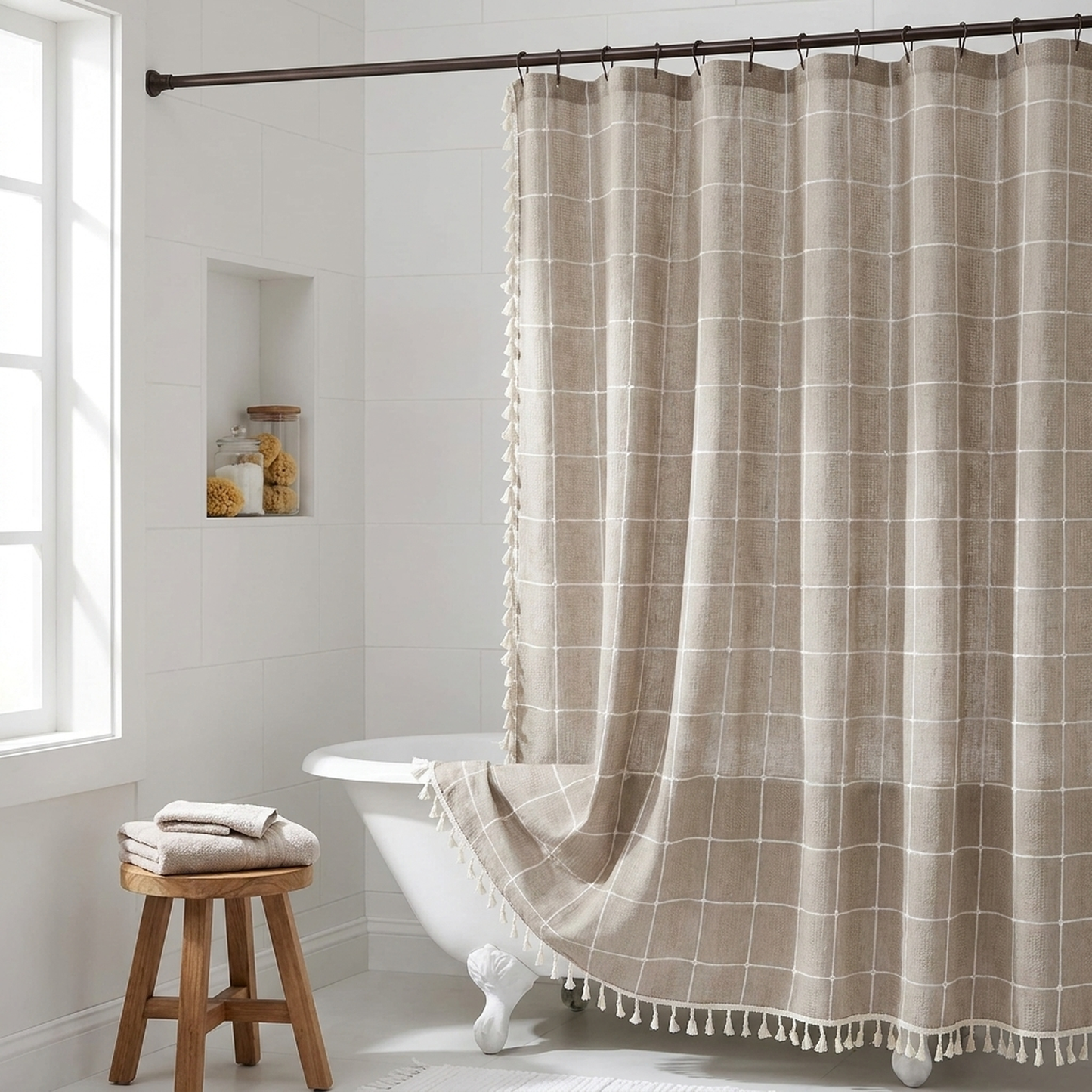 LISTINGOPT::kovosis::bohemian-linen-shower-curtain-with-artistic-tassels::variant-unique-30eb197a527b2e