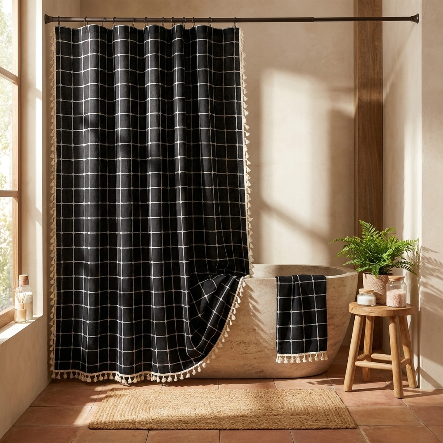 LISTINGOPT::kovosis::bohemian-linen-shower-curtain-with-artistic-tassels::variant-unique-332d6b83dd132c