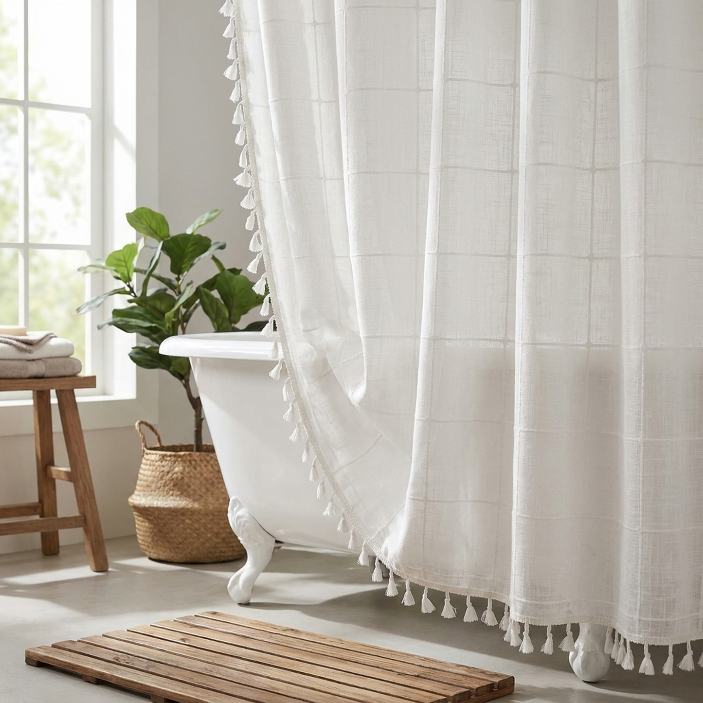 LISTINGOPT::kovosis::bohemian-linen-shower-curtain-with-artistic-tassels::variant-unique-b782e997422471