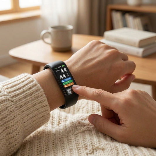 LISTINGOPT::kovosis::carepulse-smart-fitness-bracelet-with-ecg-blood-pressure-and-heart-rate-monitoring-for-daily-health-tracking::02-inuse