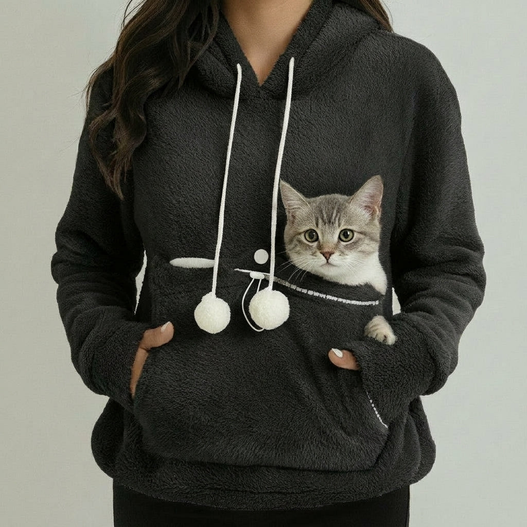 LISTINGOPT::kovosis::cat-lovers-unisex-hooded-sweatshirt-2025-autumn-cuddle-pouch-kangaroo-pet-pocket-pullover-paw-design-comfortable-dropshipping::color-black