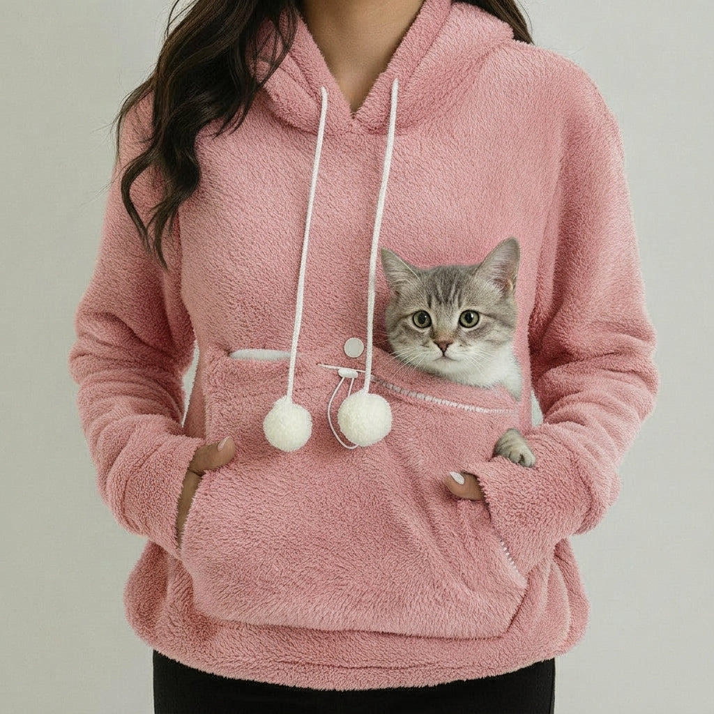 LISTINGOPT::kovosis::cat-lovers-unisex-hooded-sweatshirt-2025-autumn-cuddle-pouch-kangaroo-pet-pocket-pullover-paw-design-comfortable-dropshipping::color-pink