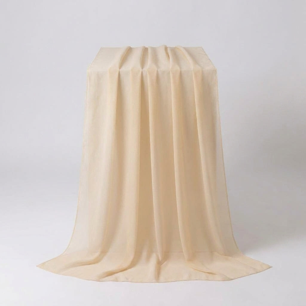 LISTINGOPT::kovosis::chiffon-table-runner-sheer-fabric-silk-for-boho-sheer-fabric-wedding-arch-overlay-draping-decoration-birthday-party-table-decor::color-champagne