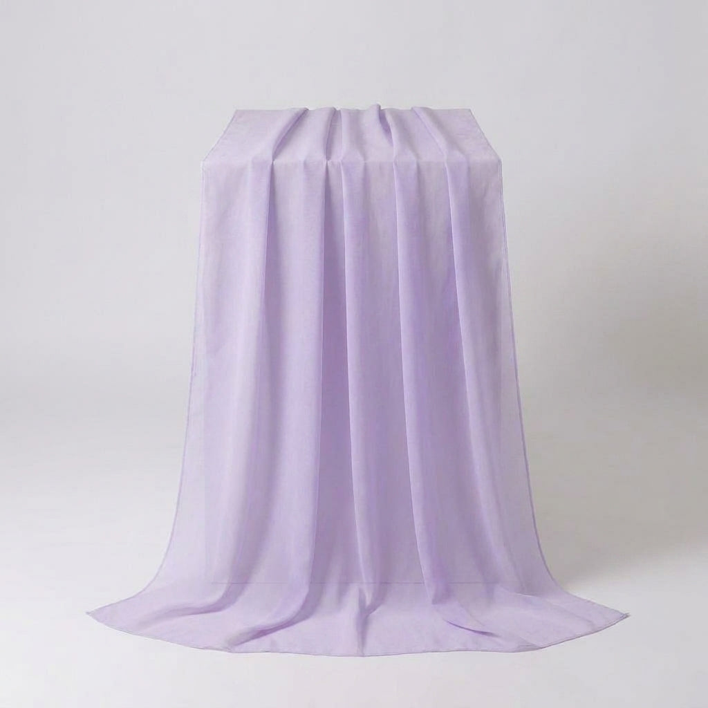 LISTINGOPT::kovosis::chiffon-table-runner-sheer-fabric-silk-for-boho-sheer-fabric-wedding-arch-overlay-draping-decoration-birthday-party-table-decor::color-light-purple