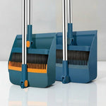 LISTINGOPT::kovosis::cleansweep-pro-rotatable-long-handle-broom-dustpan-set-with-built-in-comb-teeth::color-blue