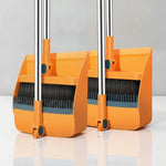 LISTINGOPT::kovosis::cleansweep-pro-rotatable-long-handle-broom-dustpan-set-with-built-in-comb-teeth::color-orange