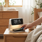 LISTINGOPT::kovosis::clear-lcd-alarm-clock-adjustable-nighttime-glow::02-inuse