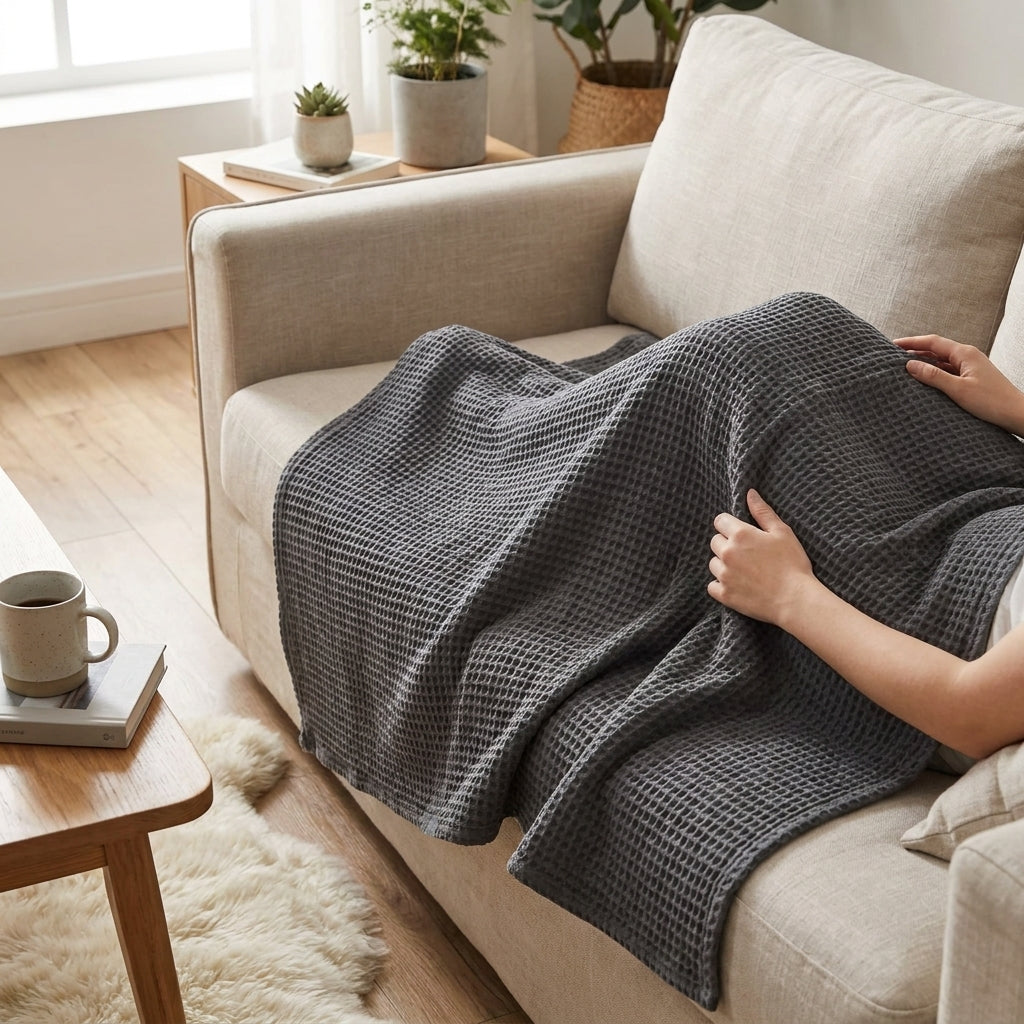 LISTINGOPT::kovosis::cloudweave-lightweight-waffle-throw-blanket-for-cozy-all-season-comfort::02-inuse