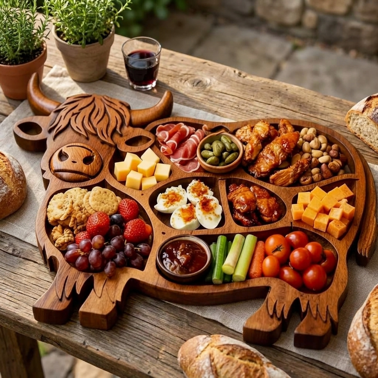 LISTINGOPT::kovosis::cow-shaped-wooden-charcuterie-board-rustic-serving-charm::variant-unique-733a349c1747c2