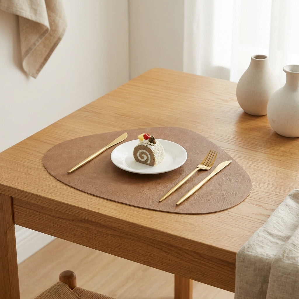 LISTINGOPT::kovosis::double-sided-anti-slip-pu-insulation-pad-table-mat-nordic-style-imitation-cowhide-pattern-water-droplet-shaped-leather-placemat::01-hero