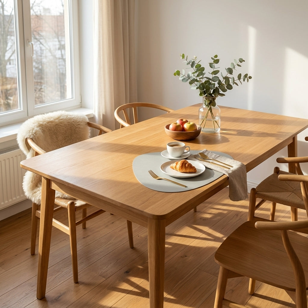 LISTINGOPT::kovosis::double-sided-anti-slip-pu-insulation-pad-table-mat-nordic-style-imitation-cowhide-pattern-water-droplet-shaped-leather-placemat::03-lifestyle