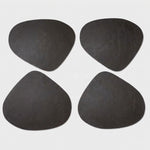 LISTINGOPT::kovosis::double-sided-anti-slip-pu-insulation-pad-table-mat-nordic-style-imitation-cowhide-pattern-water-droplet-shaped-leather-placemat::color-dark-brown-black