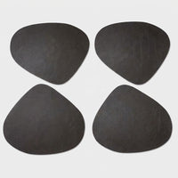LISTINGOPT::kovosis::double-sided-anti-slip-pu-insulation-pad-table-mat-nordic-style-imitation-cowhide-pattern-water-droplet-shaped-leather-placemat::color-dark-brown-black