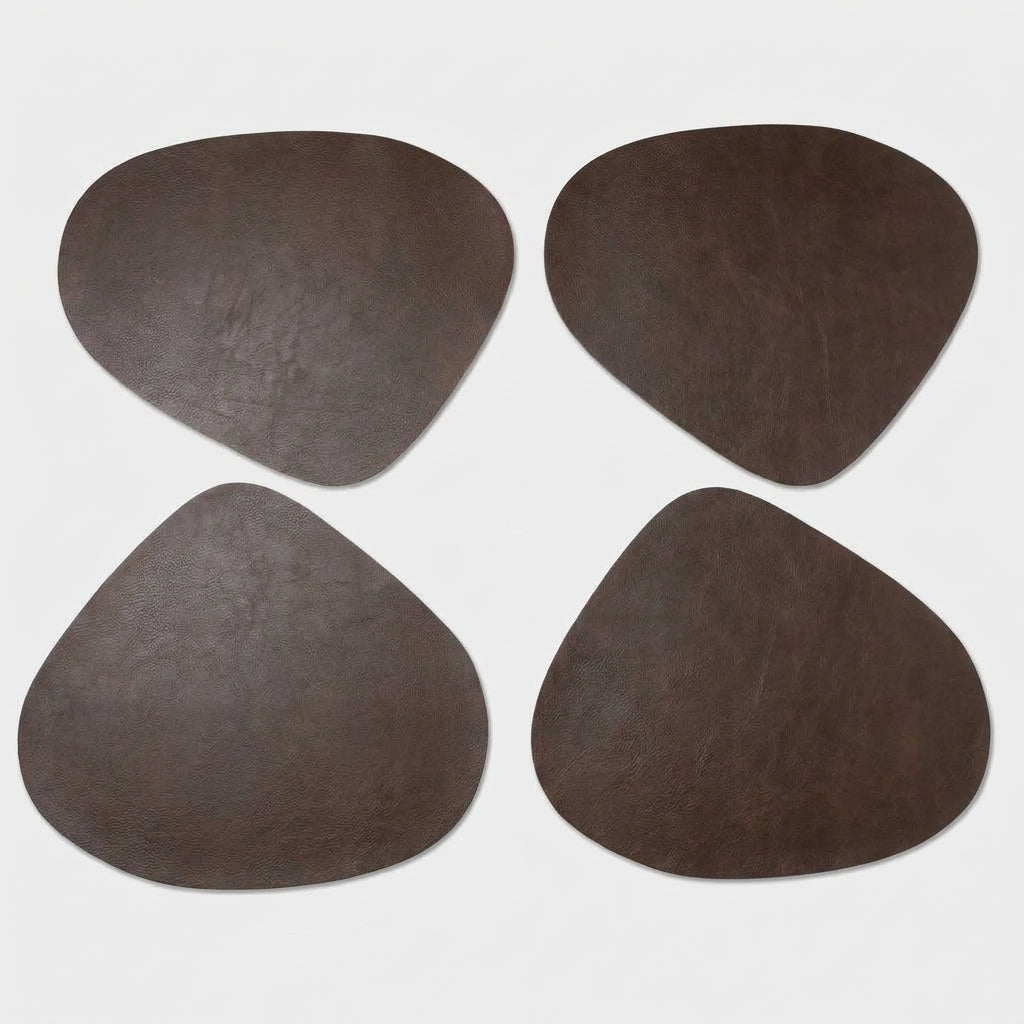 LISTINGOPT::kovosis::double-sided-anti-slip-pu-insulation-pad-table-mat-nordic-style-imitation-cowhide-pattern-water-droplet-shaped-leather-placemat::color-dark-coffee