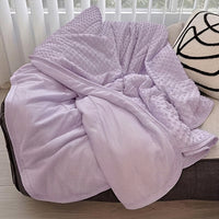 LISTINGOPT::kovosis::emotional-cooling-blanket-for-relaxation-soundwave-technology-embossed-striped-design-with-ball-accents-breathable-lightweight-summer-throw-machine-washable-wrinkle-resistant-multi-use-blanket-and-shawl-in-white-and-grey-random-color::color-light-violet